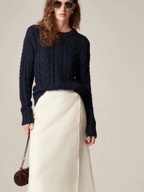 J.Crew Cable-Knit Crewneck Sweater